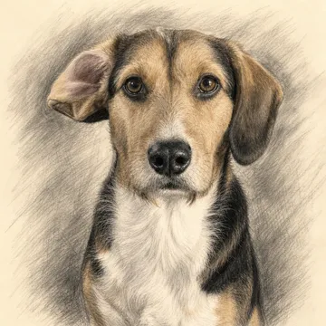 Charcoal Sketch pet portrait example