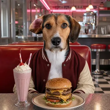 Retro Diner pet portrait example