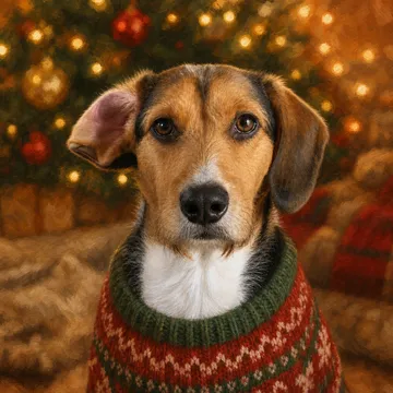 Holiday Sweater pet portrait example