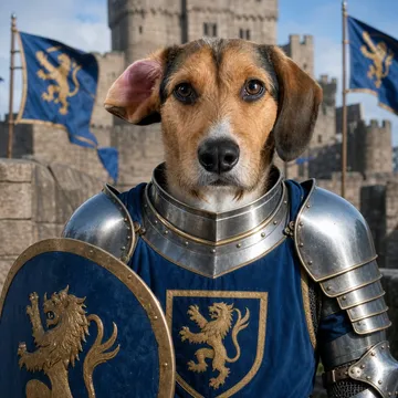 Noble Knight pet portrait example