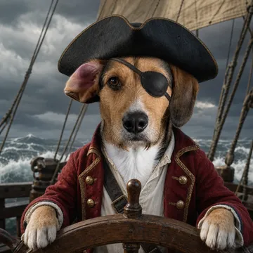 Pirate Captain pet portrait example