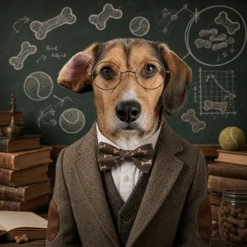 The Professor pet portrait example