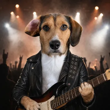 Rock Star pet portrait example