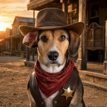 Wild West Sheriff pet portrait example