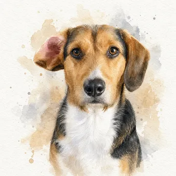 Watercolor pet portrait example